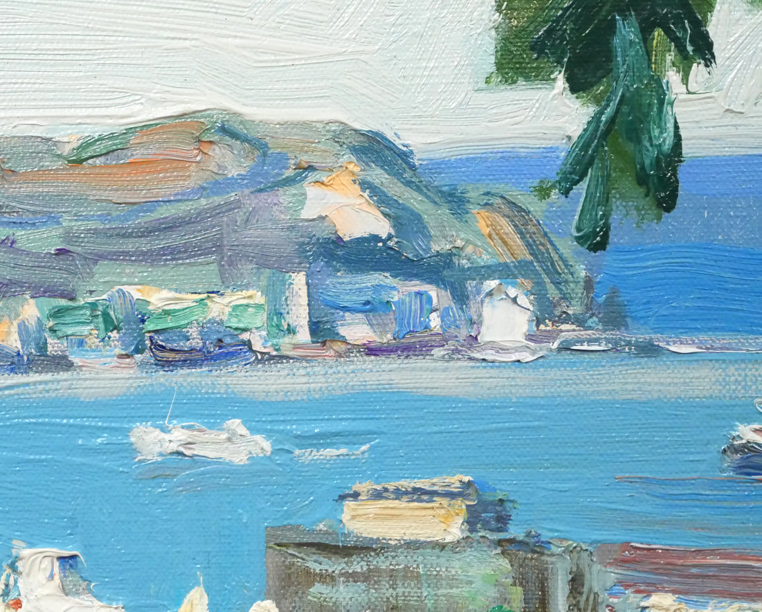 中村善策「小樽展望」油絵・F3号 絵画買取・販売の小竹美術