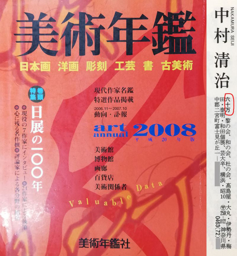 中村清治「パンジー」リトグラフ　2008年美術年鑑掲載内容