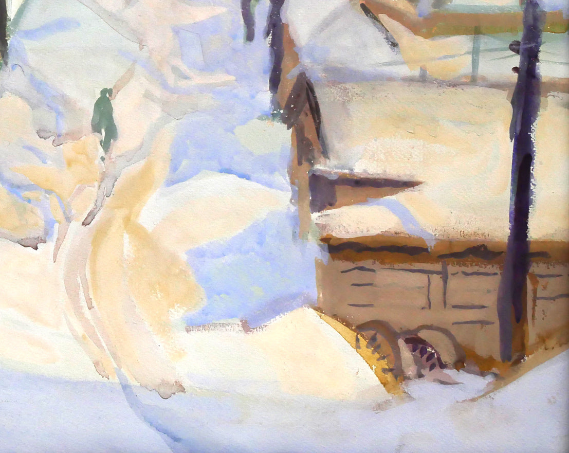 中根光一「中根邸付近（札幌）」水彩画・10号　拡大画像4