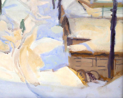 中根光一「中根邸付近（札幌）」水彩画・10号　拡大画像4