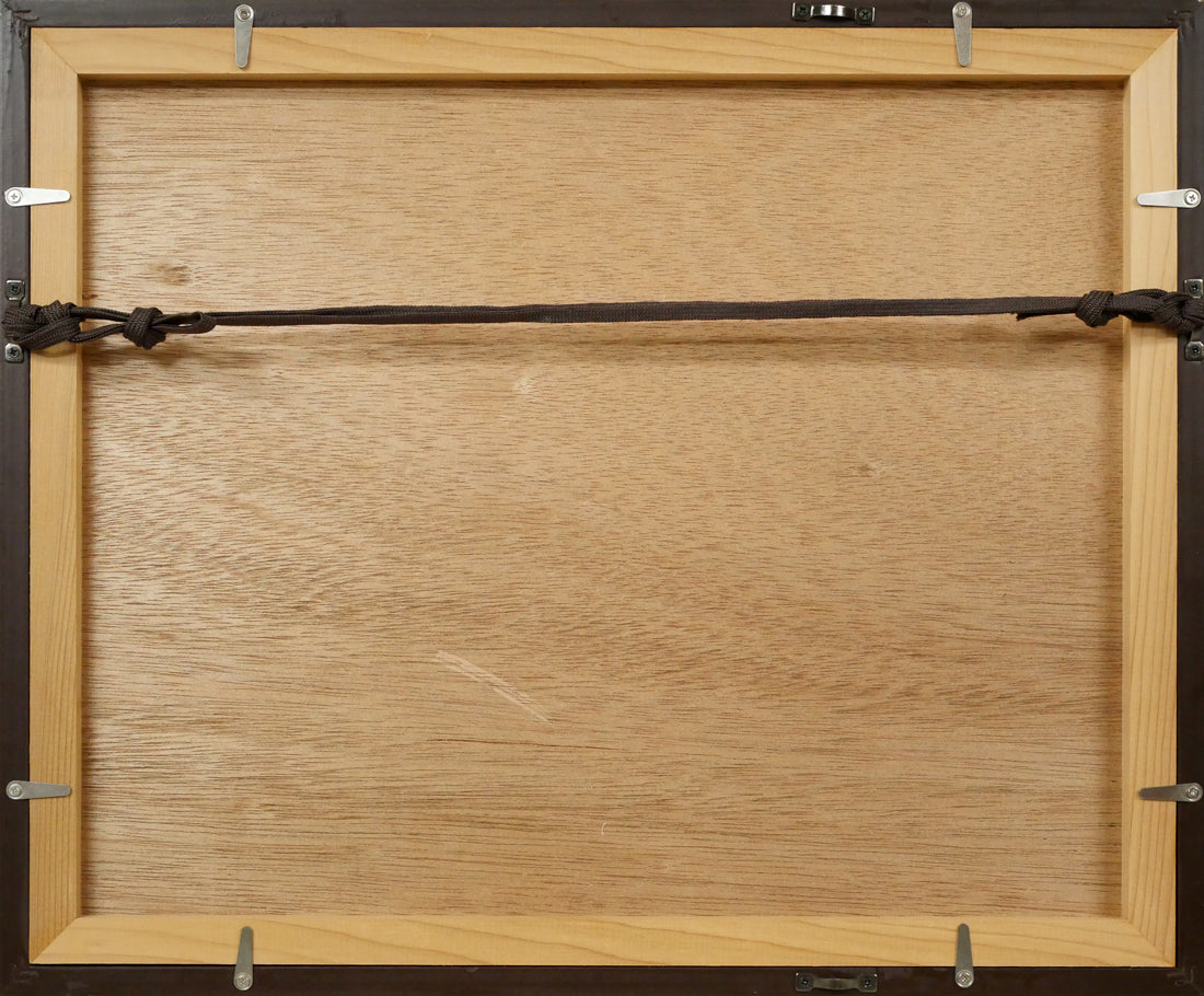 中野北溟「心」肉筆書額装　額縁裏側画像