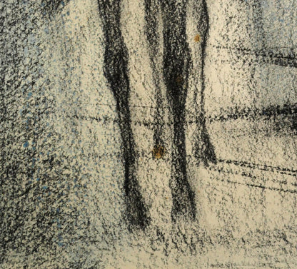 中谷龍一「牧場風景」パステル画・4号　拡大画像4