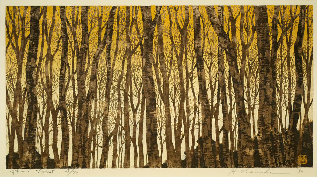 並木一「林－1　Forest」木版画　作品全体画像