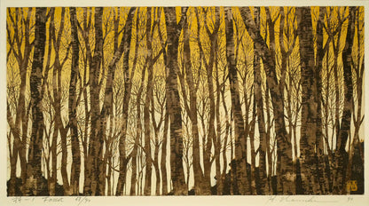 並木一「林－1　Forest」木版画　作品全体画像