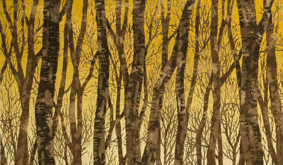 並木一「林－1　Forest」木版画　拡大画像1