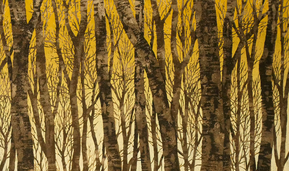 並木一「林－1　Forest」木版画　拡大画像2