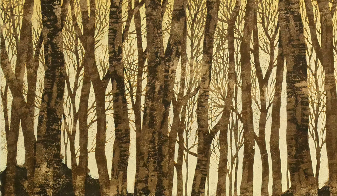 並木一「林－1　Forest」木版画　拡大画像3