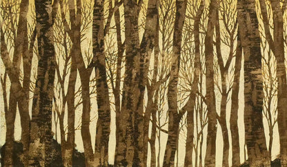 並木一「林－1　Forest」木版画　拡大画像3