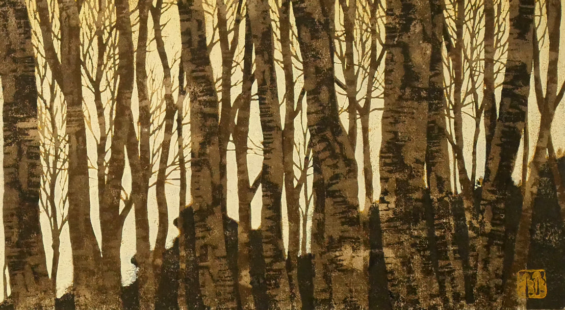 並木一「林－1　Forest」木版画　拡大画像4