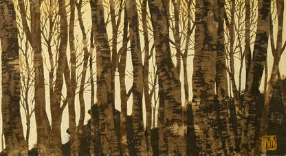 並木一「林－1　Forest」木版画　拡大画像4