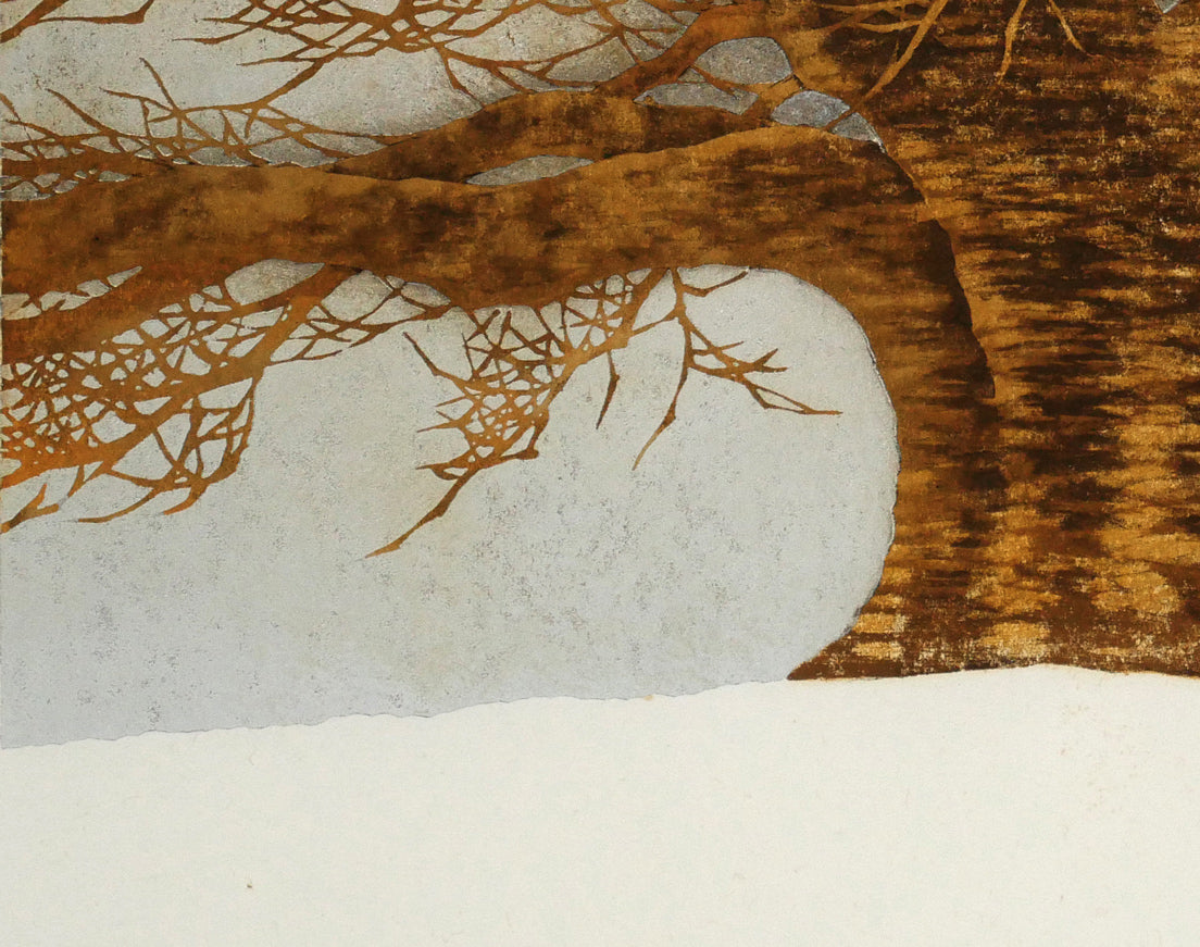 並木一「Tree　Scene　56」木版画（箔摺）　拡大画像3