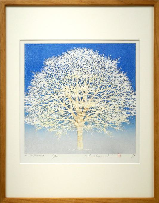 並木一「Tree　Scene　32」木版画