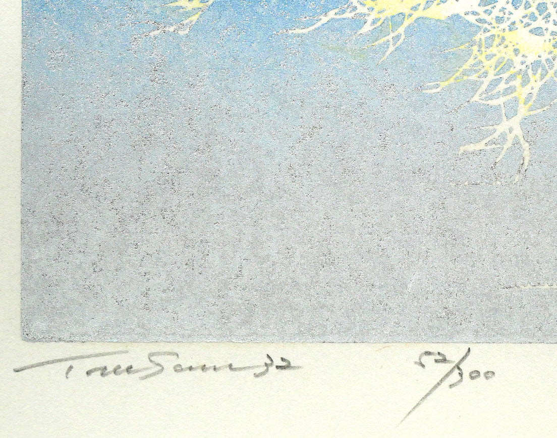 並木一「Tree　Scene　32」木版画　作品タイトル、限定番号（ed,52/300）