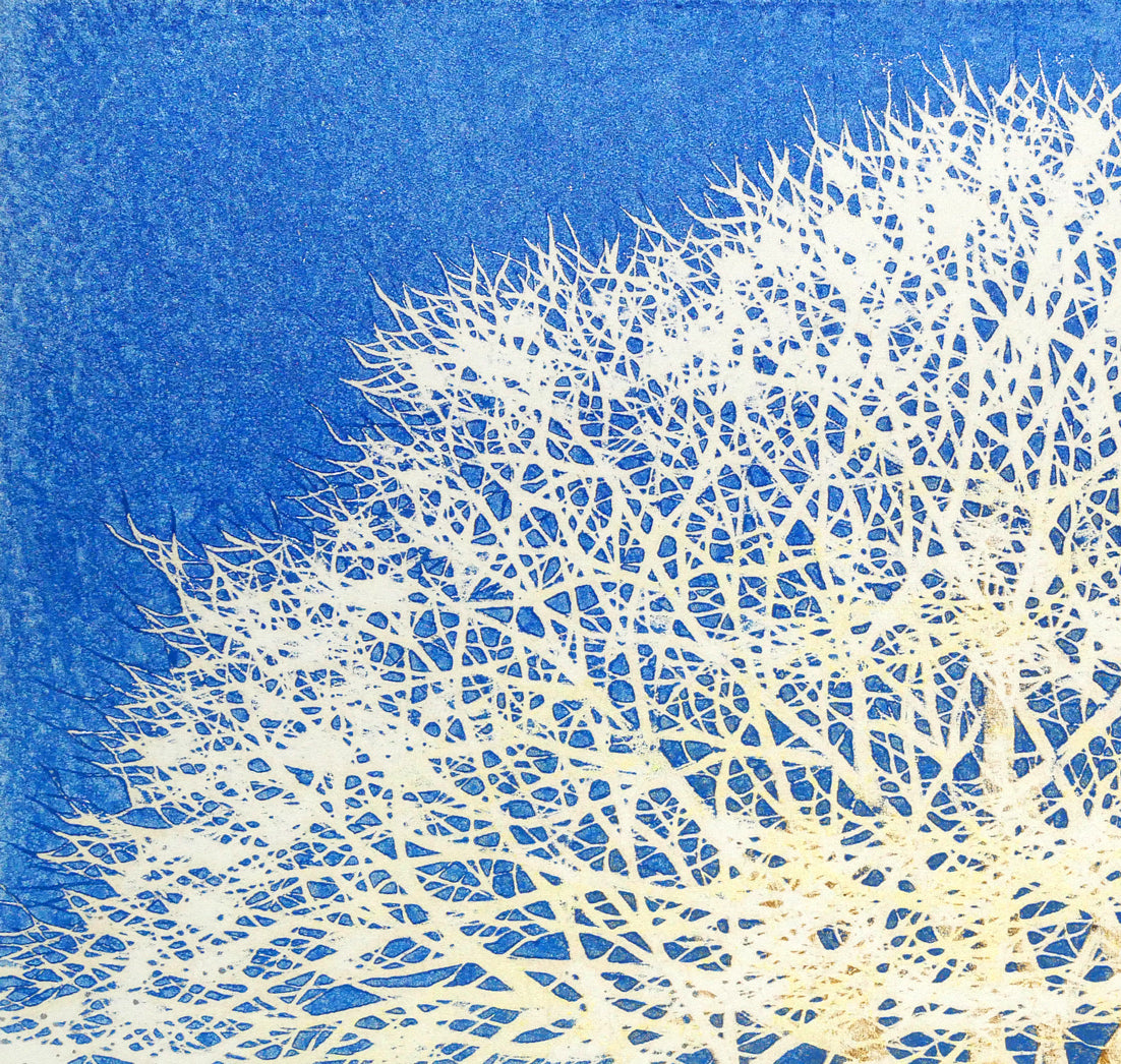 並木一「Tree　Scene　32」木版画　拡大画像1