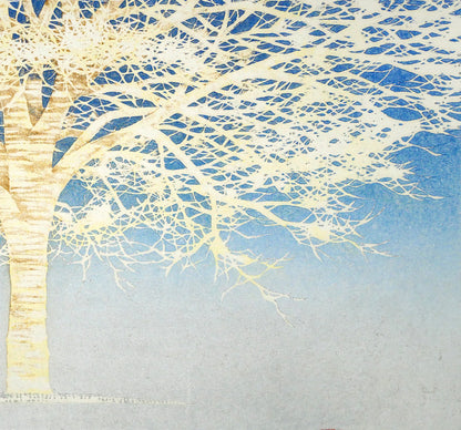 並木一「Tree　Scene　32」木版画　拡大画像4