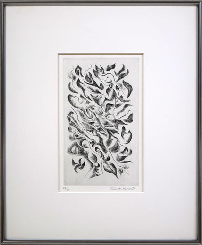 難波田龍起「生物苑」銅版画