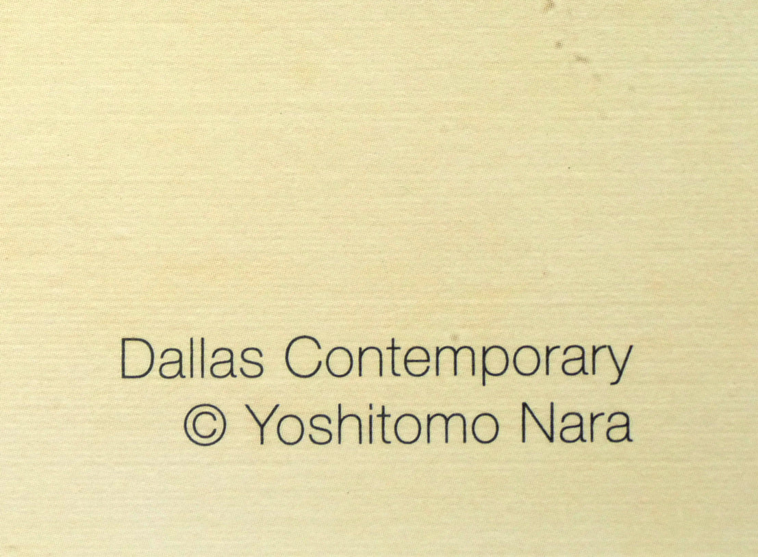 奈良美智「Marching on a Butterbur Leaf（ポスター）」オフセット額装　右下部分拡大画像