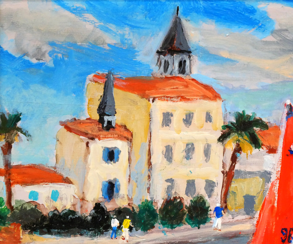 成井弘「サナリー風景（フランス）」油絵・F3号　拡大画像1