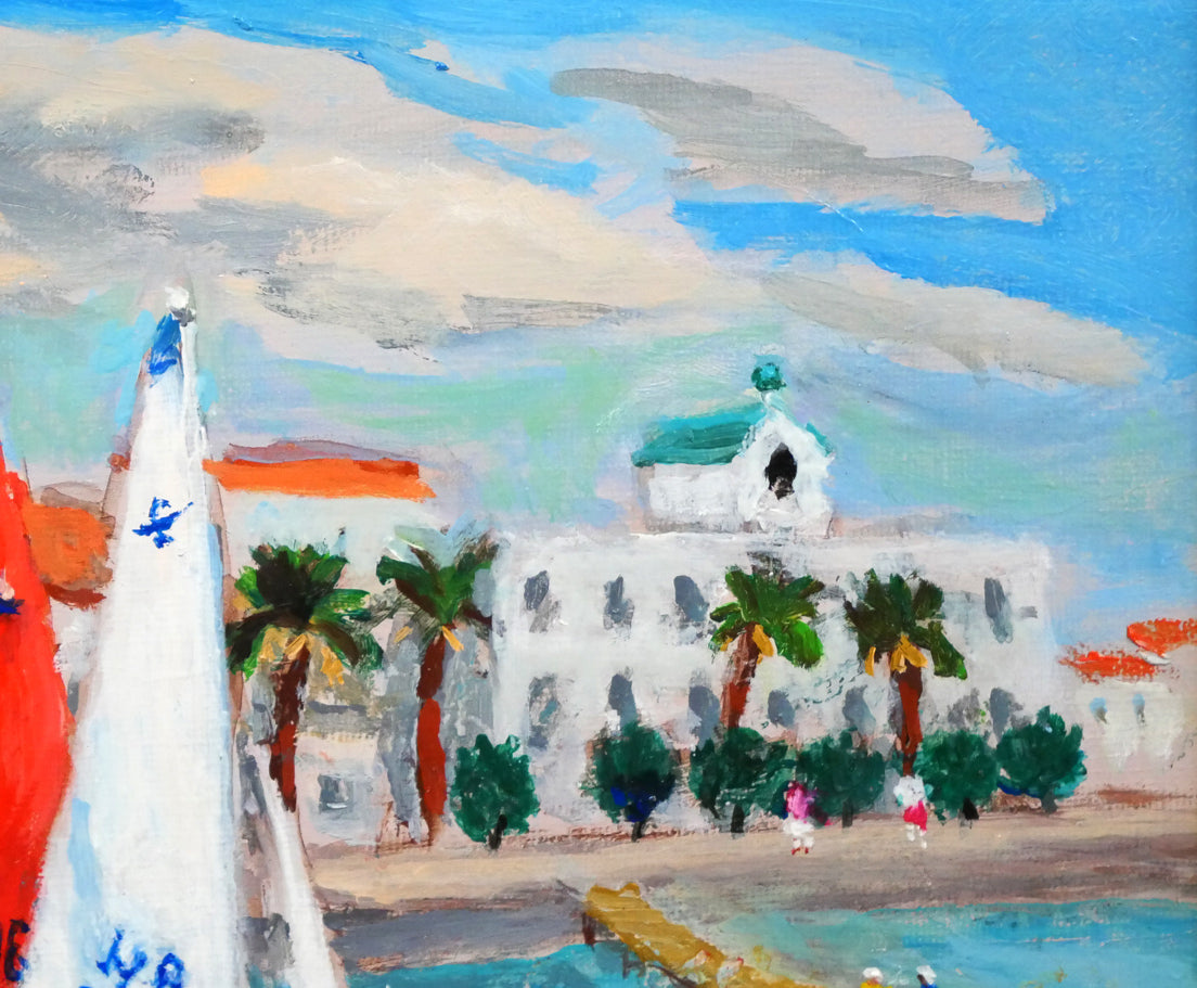 成井弘「サナリー風景（フランス）」油絵・F3号　拡大画像2