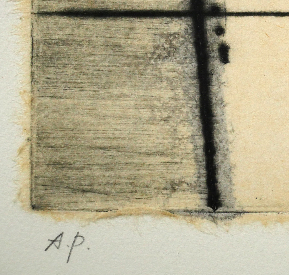 鳴海伸一「Kowloon's　eye　Ⅲ（九龍の眼）」ドライポイント（銅版画）　限定番号（A.P.＝作家保存版）