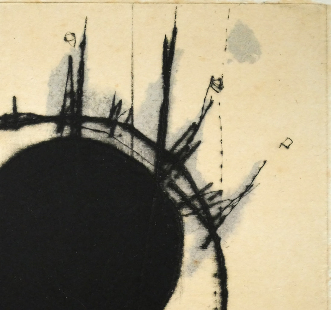 鳴海伸一「Kowloon's　eye　Ⅲ（九龍の眼）」ドライポイント（銅版画）　拡大画像3