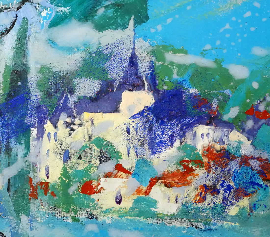 西村計雄「フランスの田舎」油絵・SM　拡大画像3