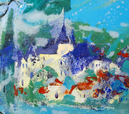西村計雄「フランスの田舎」油絵・SM　拡大画像3