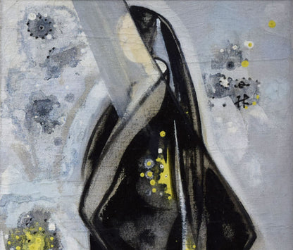 西村計雄「Kimono（パリ近代美術館買上作品下絵）」油絵・P6号並列　右側部分拡大画像1