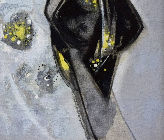 西村計雄「Kimono（パリ近代美術館買上作品下絵）」油絵・P6号並列　右側部分拡大画像4