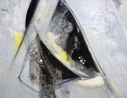 西村計雄「Kimono（パリ近代美術館買上作品下絵）」油絵・P6号並列　左側拡大画像4