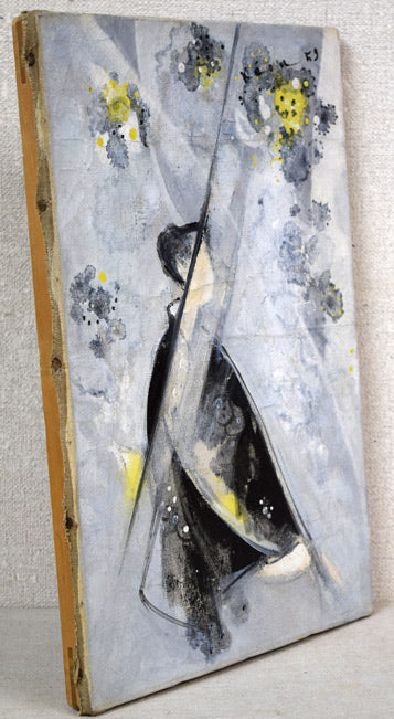 西村計雄「Kimono（パリ近代美術館買上作品下絵）」油絵・P6号並列　左側拡大画像5