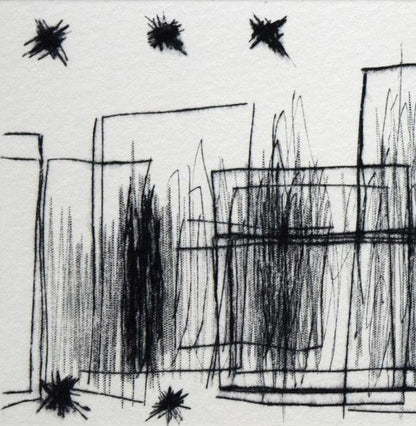 西村一夫「作品D-8」銅版画　拡大画像1