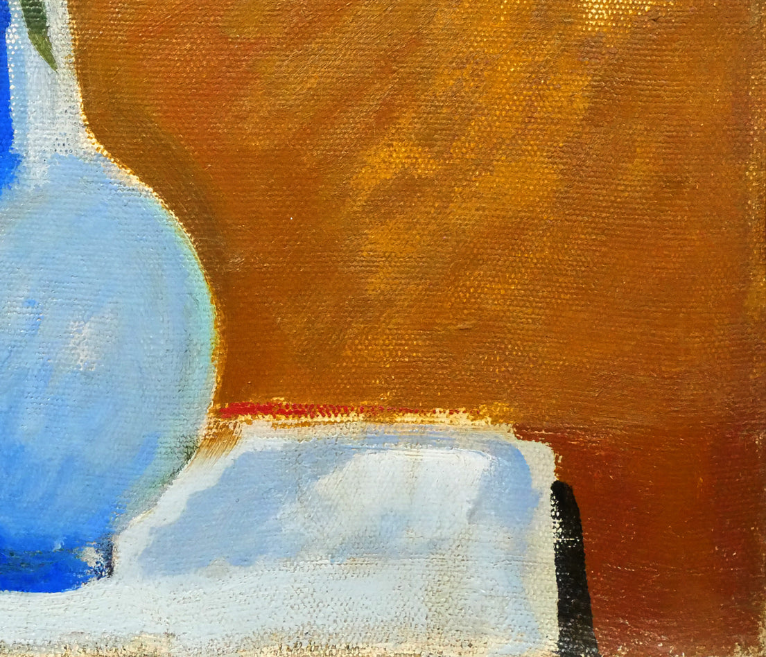 西村計雄「山茶花」油絵・P10号　拡大画像7