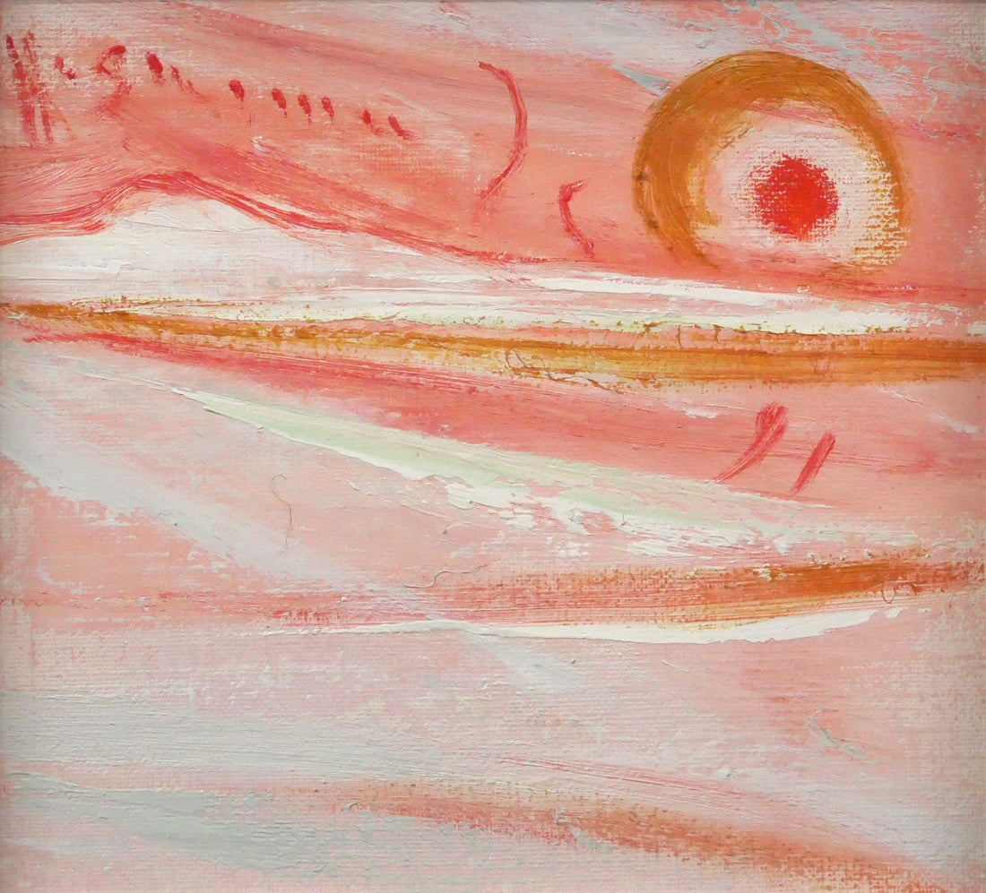 西村計雄「太陽」油絵・ミニチュア　作品全体画像