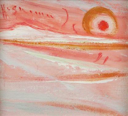 西村計雄「太陽」油絵・ミニチュア　作品全体画像
