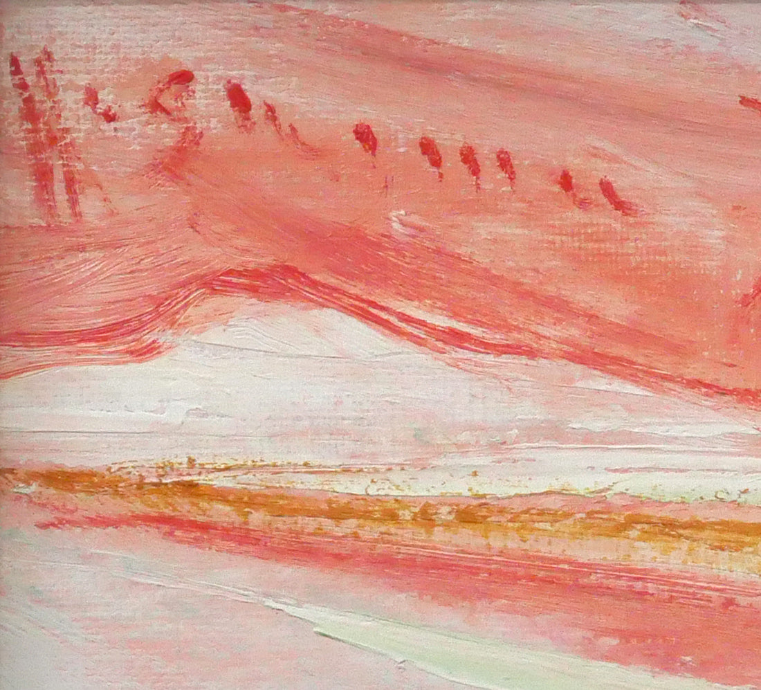 西村計雄「太陽」油絵・ミニチュア　拡大画像1（サイン）