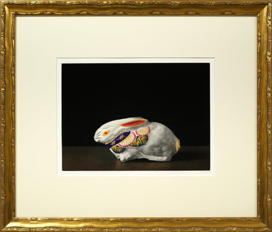 野田弘志「福々兎（卯）」メゾチント（銅版画）
