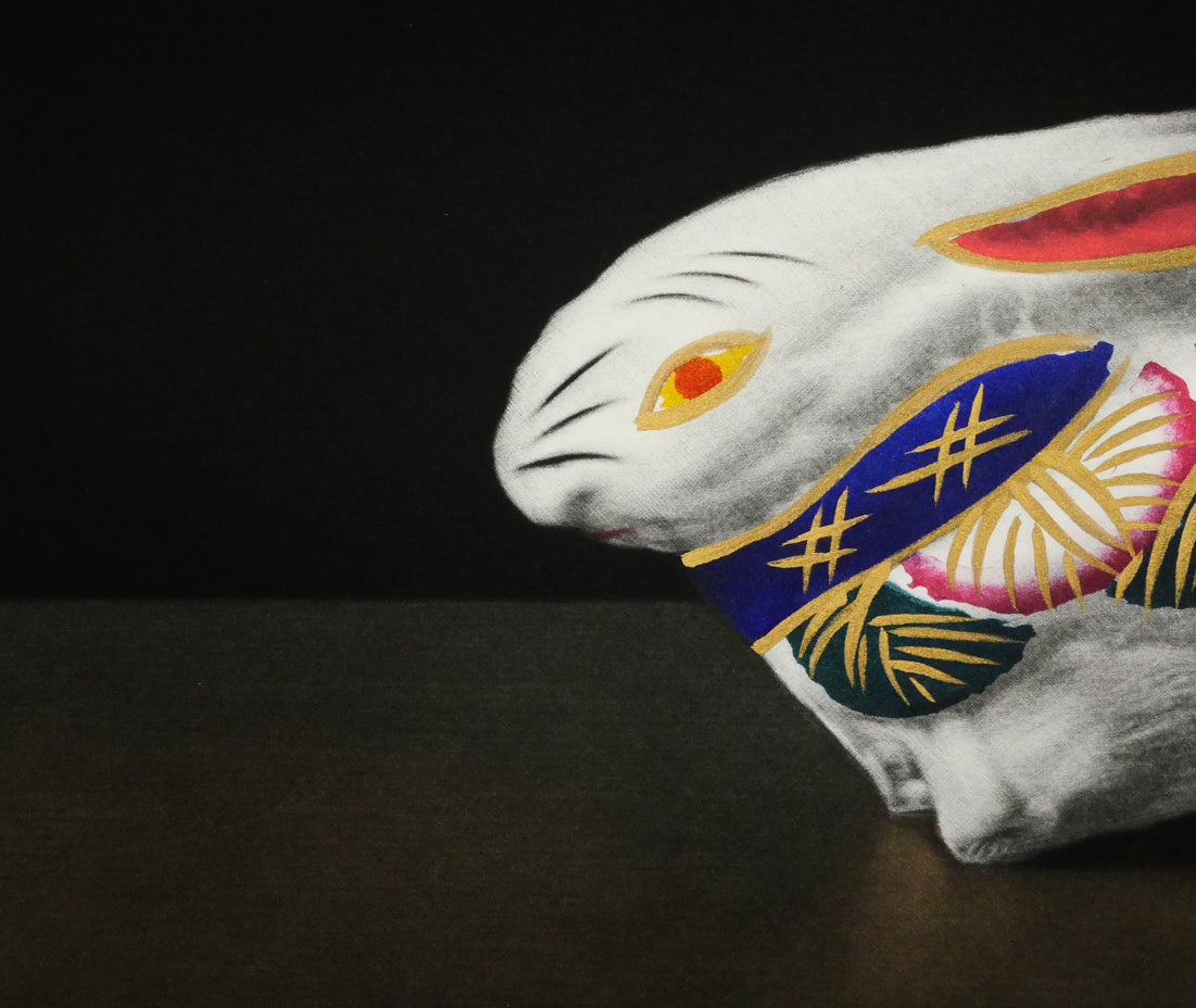 野田弘志「福々兎（卯）」メゾチント（銅版画）　拡大画像3