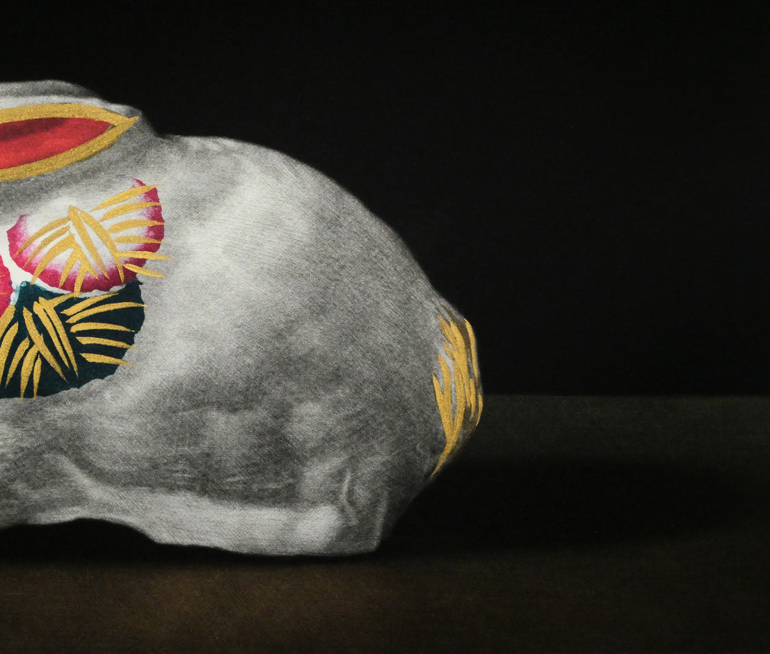 野田弘志「福々兎（卯）」メゾチント（銅版画）　拡大画像6