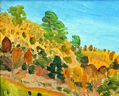 野間仁根「風景」油絵・F4号　拡大画像1