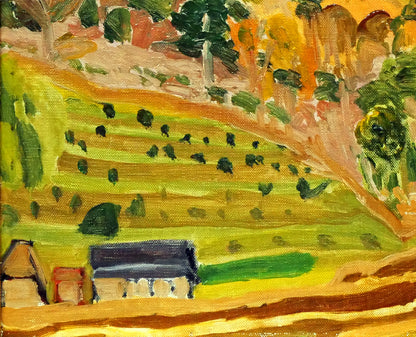野間仁根「風景」油絵・F4号　拡大画像3