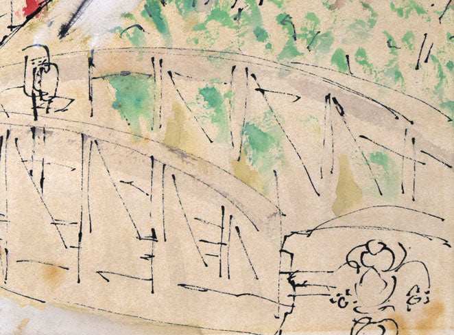 野宮武明「パリ風景」水彩画　拡大画像4