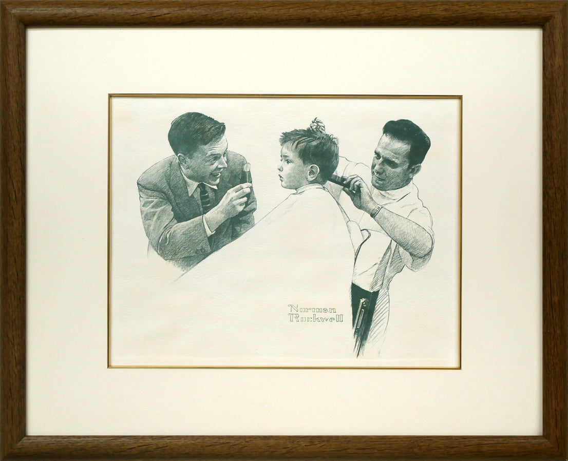 ノーマン　ロックウエル（Norman　Rockwell）「FIRST　HAIRCUT」リトグラフ