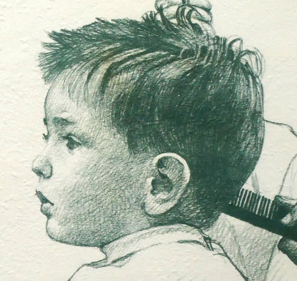 ノーマン　ロックウエル（Norman　Rockwell）「FIRST　HAIRCUT」リトグラフ　拡大画像5