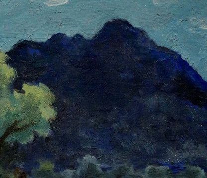 能勢真美「まひるの山湖（阿寒）」油絵・S3号大　拡大画像2