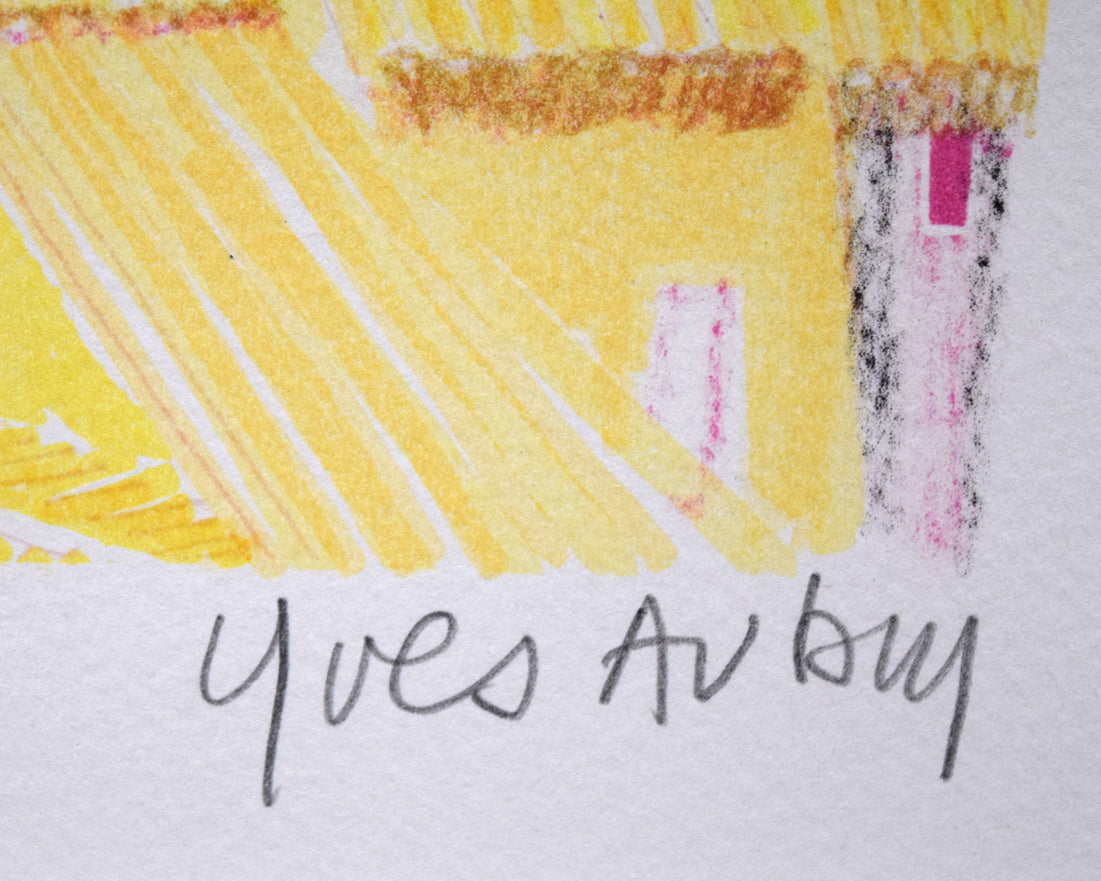 イヴ・オーブリー(yves　AUBRY)「風景画」リトグラフ　本人直筆鉛筆サイン