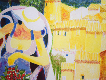 イヴ・オーブリー(yves　AUBRY)「風景画」リトグラフ　拡大画像3