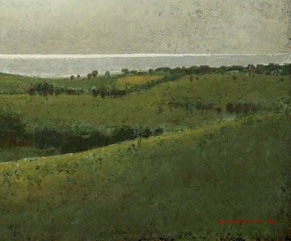 越智紀久張「日輪（厚田風景）」油絵・F10号　拡大画像5