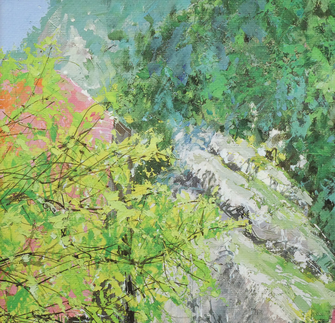 小田切訓「アルプスの町」ジクレー版画・限定品　拡大画像1