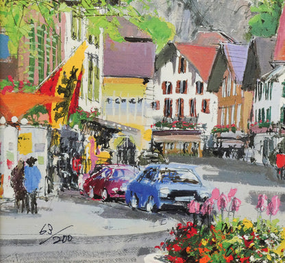 小田切訓「アルプスの町」ジクレー版画・限定品　拡大画像3